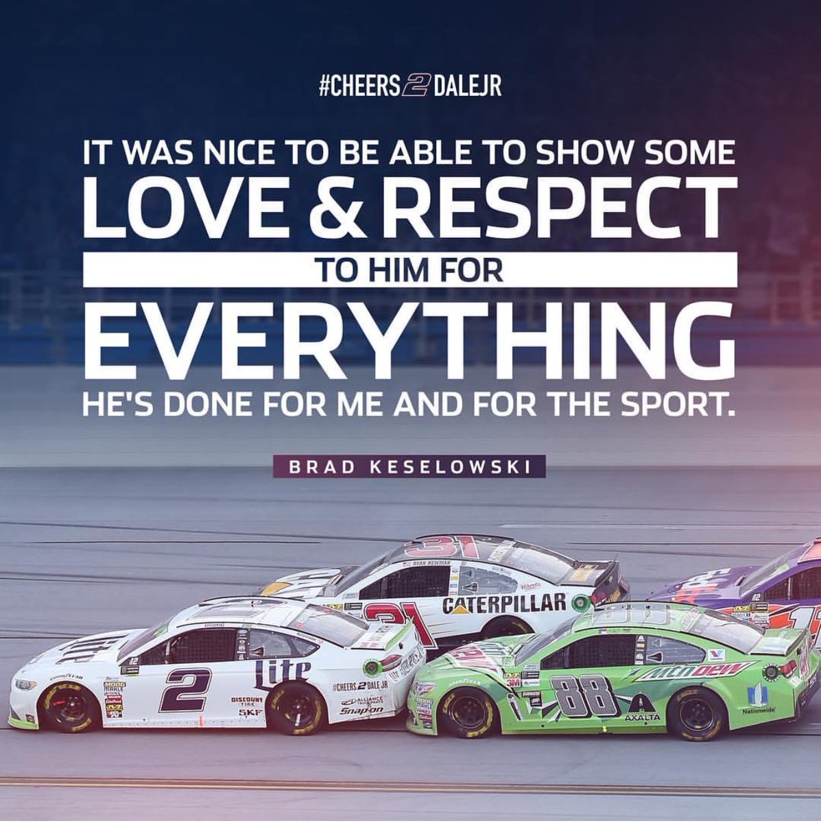WagnerFJames's tweet photo. Big fan of Brad @Keselowski! Has his heart on his sleeve... yet knows where he came from. π #Cheers2DaleJr π» https://t.co/eK8oWs3sF2
