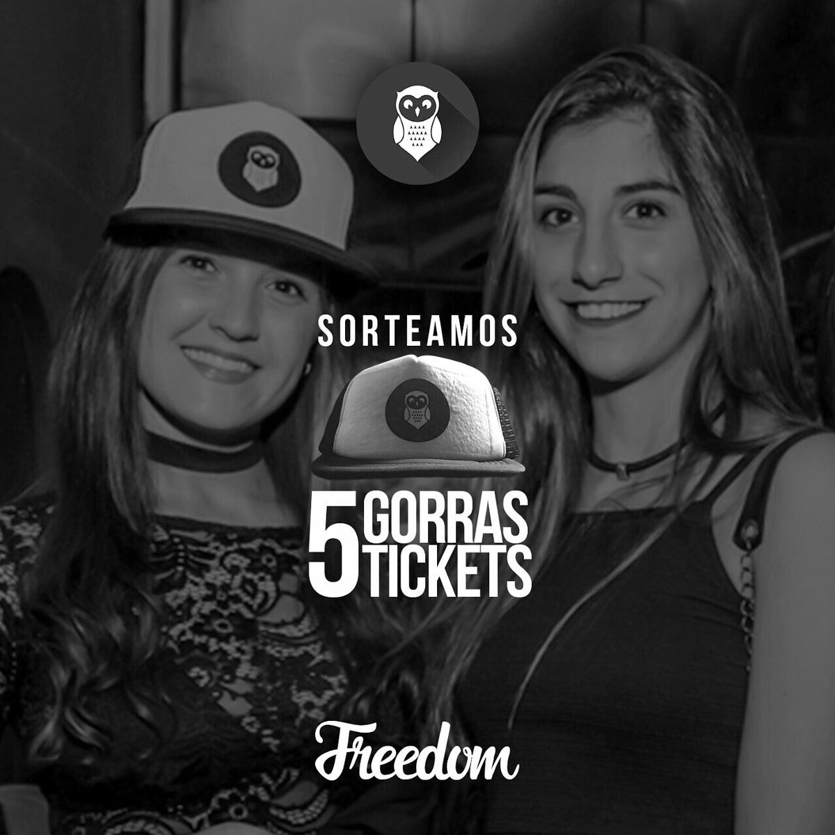 freedomnightl's tweet photo. S O R T E O
Ganate una gorra y un ticket siguiendo estos pasos:
1] Dale RT a esta publicación 
2] Seguinos en Twitter
Sorteo: 01/11!
🦉🔜💣 https://t.co/saqPyaXO5h