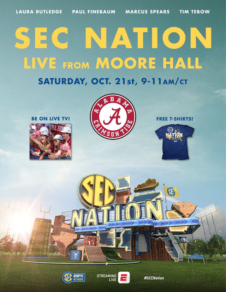 Alpha Chi LOVES the tide!!! #SECNation @LauraMRutledge <a href="/TimTebow/">Tim Tebow</a> <a href="/mspears96/">Marcus Spears</a> <a href="/finebaum/">Paul Finebaum</a> <a href="/LaurenSisler/">LaurenSisler</a> see y'all on Saturday‼️
