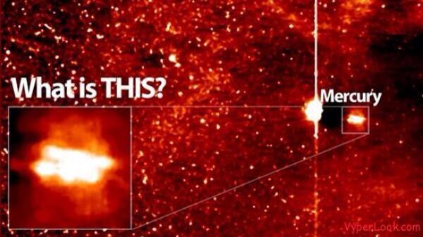 unkownspace_'s tweet photo. 【宇宙船？水星の隣に謎の巨大物体見つかる】 太陽コロナがあがった瞬間水星の隣に謎の物体が白熱しているのが見える 水星のサイズと比較すると相当大きいのではないかといわれている https://t.co/KHIr3F00P9