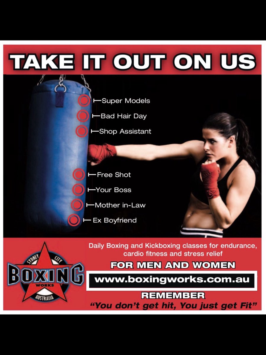 BoxingWorks's tweet photo. TAKE IT OUT ON US!🥊
BOXING WORKS SURRY HILLS🥊
BOXING WORKS KINGS CROSS🥊
BOXING WORKS TRAMSHEDS🥊 https://t.co/G1n51d6ds4