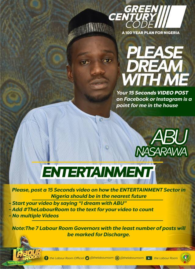 TheLabourRoomNG's tweet photo. Dream of Entertainment with me. Post a 15secs Video on FB or IG. Follow instructions on flyer.
#TheLabourRoom #TheGreenCenturyCode https://t.co/2ZpNDzq5GH