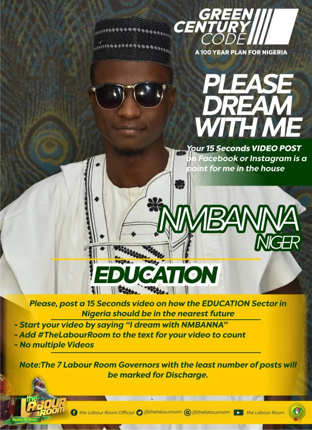 TheLabourRoomNG's tweet photo. Dream of The Education Sector with me. Post a 15secs Video on FB or IG. Follow instructions on flyer.
#TheLabourRoom #TheGreenCenturyCode https://t.co/N4McjOXnjP