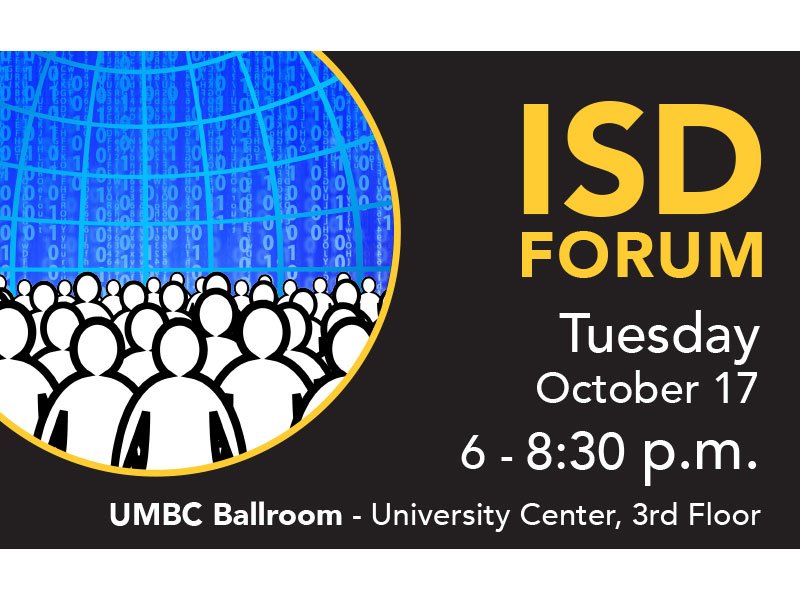 umbc_lapt's tweet photo. Tonight is the UMBC ISd Forum! #isdnow Will you be there? #freeevent https://t.co/AW7xx93CDX https://t.co/kHshnWUQr9