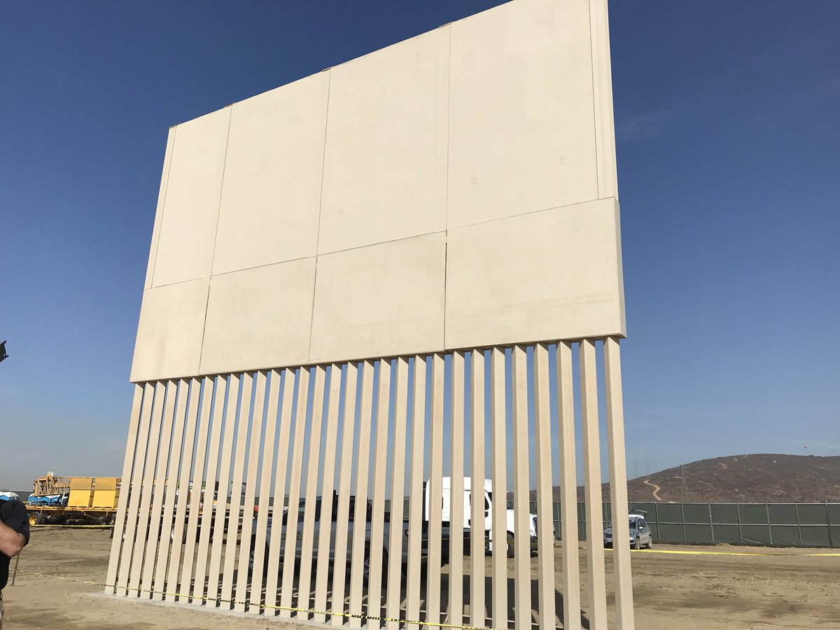 Inspecting the #BuildtheWall prototypes near San Diego.