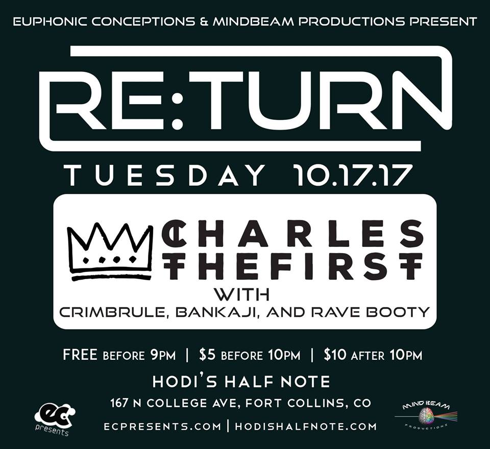 hodis's tweet image. TONIGHT!
Join us for RE:Turn Tuesdays - #CharlestheFirst w/ @Crimbrule_, #Bankaji &amp;amp; #RaveBooty at Hodi's. 
Doors 8 / Show 9