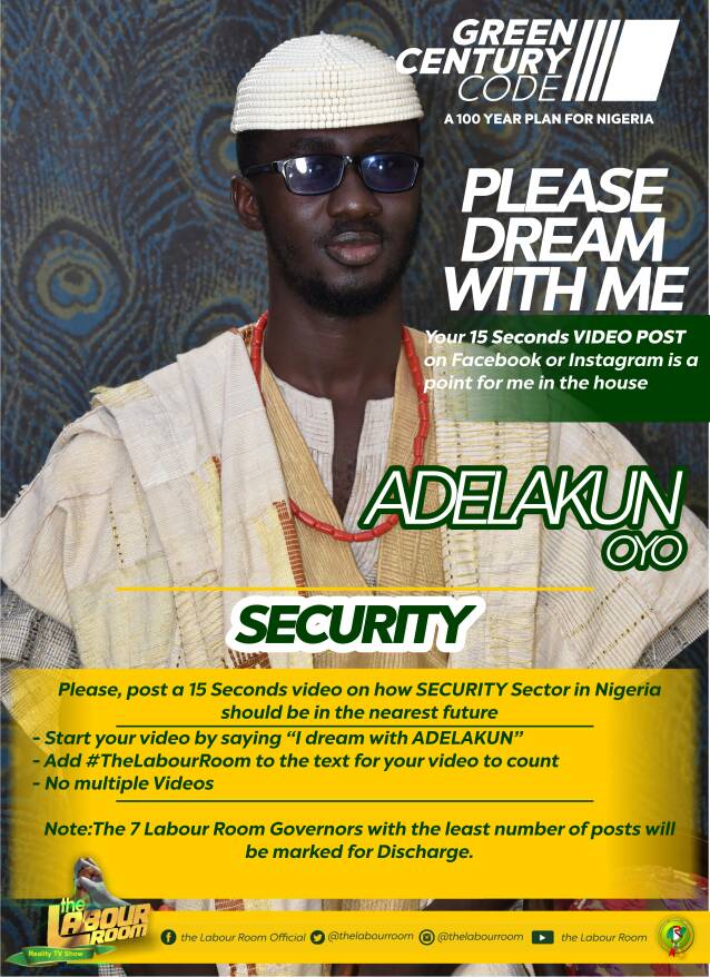 TheLabourRoomNG's tweet photo. Dream of The Security Sector with me. Post a 15secs Video on FB or IG. Follow instructions on flyer.
#TheLabourRoom #TheGreenCenturyCode https://t.co/0AK2tcDpTG