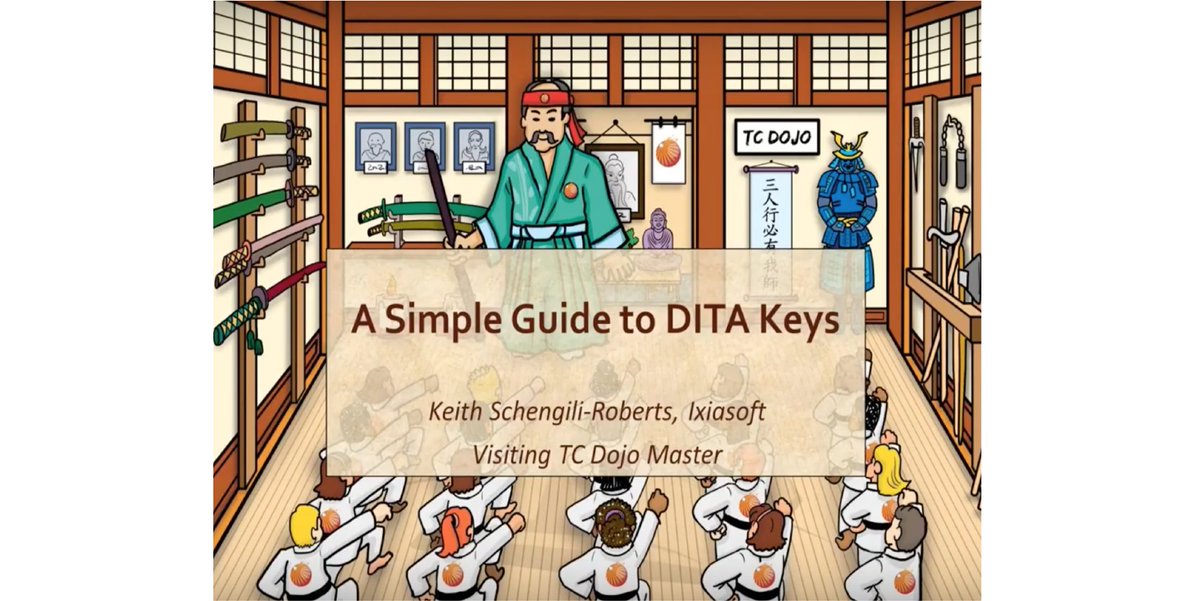 IXIASOFT's tweet photo. Questions on #DITA Keys? Look for answers in "A Simple Guide to DITA Keys", by @KeithIXIASOFT while visiting @tcdojo https://t.co/a7FtM0XkI7 https://t.co/ByBPn7BJrX