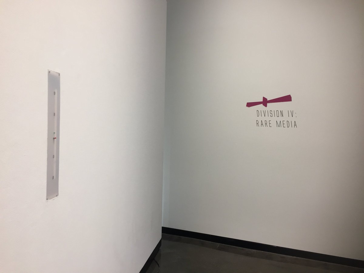 Division IV: Rare Media. Come by the gallery and plug your flash drive in the wall. Find out about the revolution through an online file.