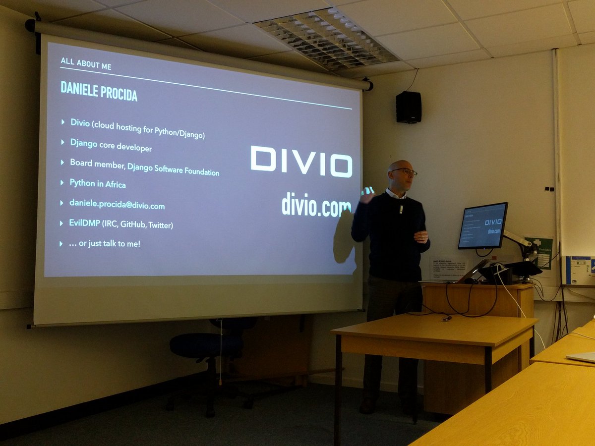 drvinceknight's tweet image. Here's @evildmp of @divio giving his "fighting the controls" talk at @pydiff. #pydiff