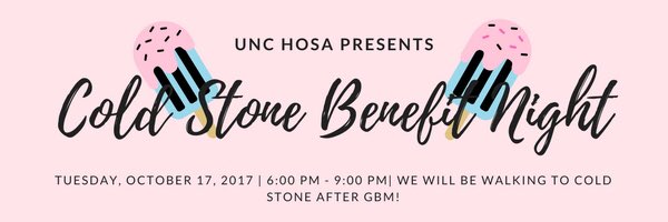 UNC_HOSA's tweet photo. REMINDER!! Our 2nd GBM is today at 7pm in Union 3206! And we are going to cold stone for our benefit night right afterwards! https://t.co/pyr2nEj8ng