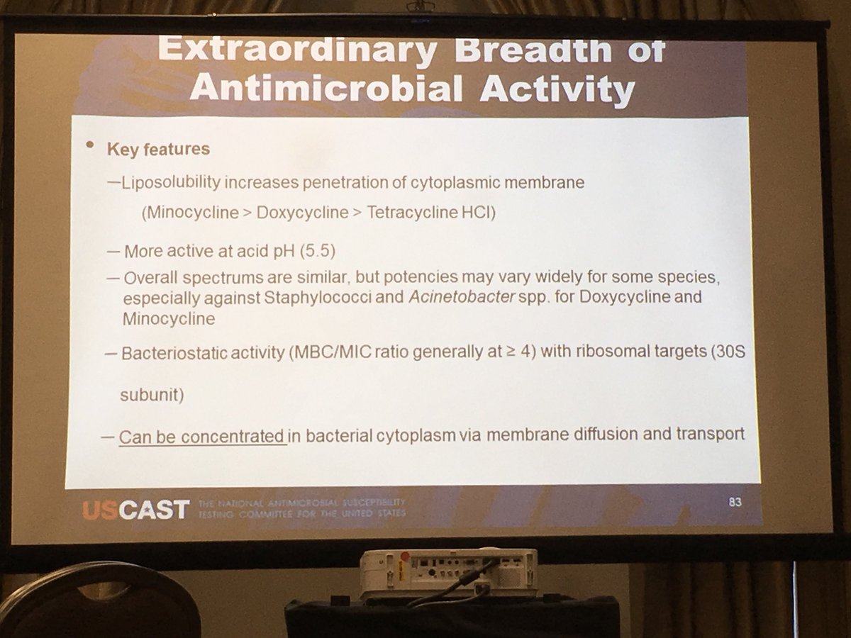 SIDPharm's tweet photo. Ron Jones discussing tetracycline class of antibiotics BPs and need for updates/harmonization #USCAST https://t.co/Xjohor3cRr
