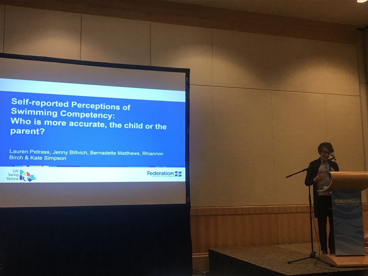 katelsimpson7's tweet photo. Assoc. Prof Jenny Blitvich presenting on child swimming competency research conducted by #FederationUni &amp; @LifeSavingVic #WCDP2017 https://t.co/aF11THtY9m