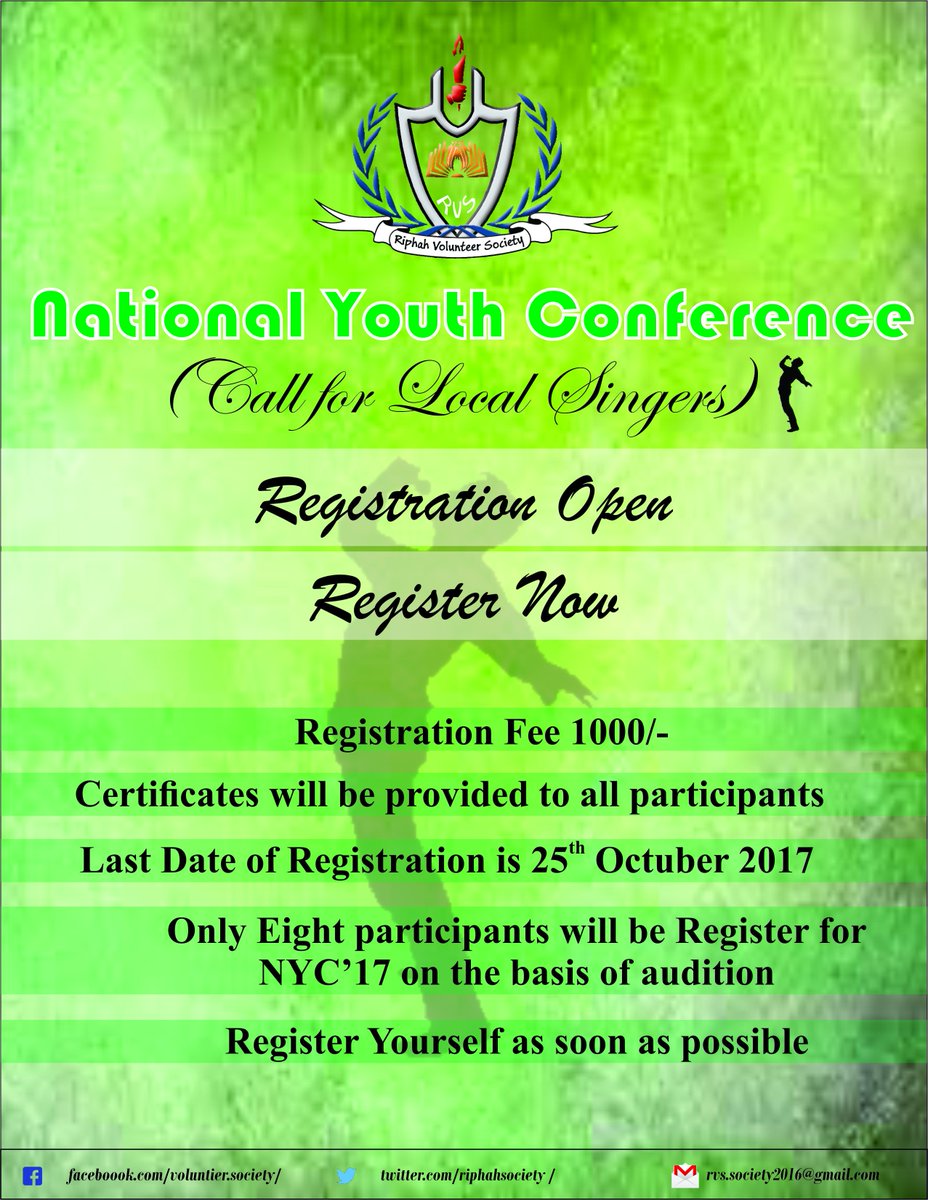 lbfsociety's tweet photo. #NATIONAL_YOUTH_CONFERENCE'17
call for local singers.
willing candidates get registered ASAP 
last date to register:25 oct,17
for registration
https://t.co/PQp5D2J0vb…/1FAIpQLSeL4i9685yZYGkyfl…/viewform https://t.co/nDldPfnqHr