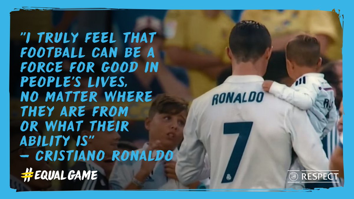 UEFA's tweet photo. Well said, @Cristiano 👏👏👏
#EqualGame #FootballPeople https://t.co/ZPGE1rG5hl