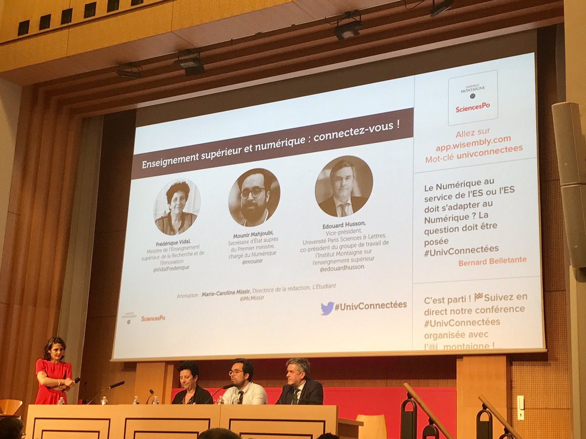 "Le numérique ré-interroge l'enseignement vertical traditionnel" <a href="/mounir/">Mounir Mahjoubi</a> <a href="/sciencespo/">Sciences Po</a> #TransfoNum #UnivConnectées #enseignementsup