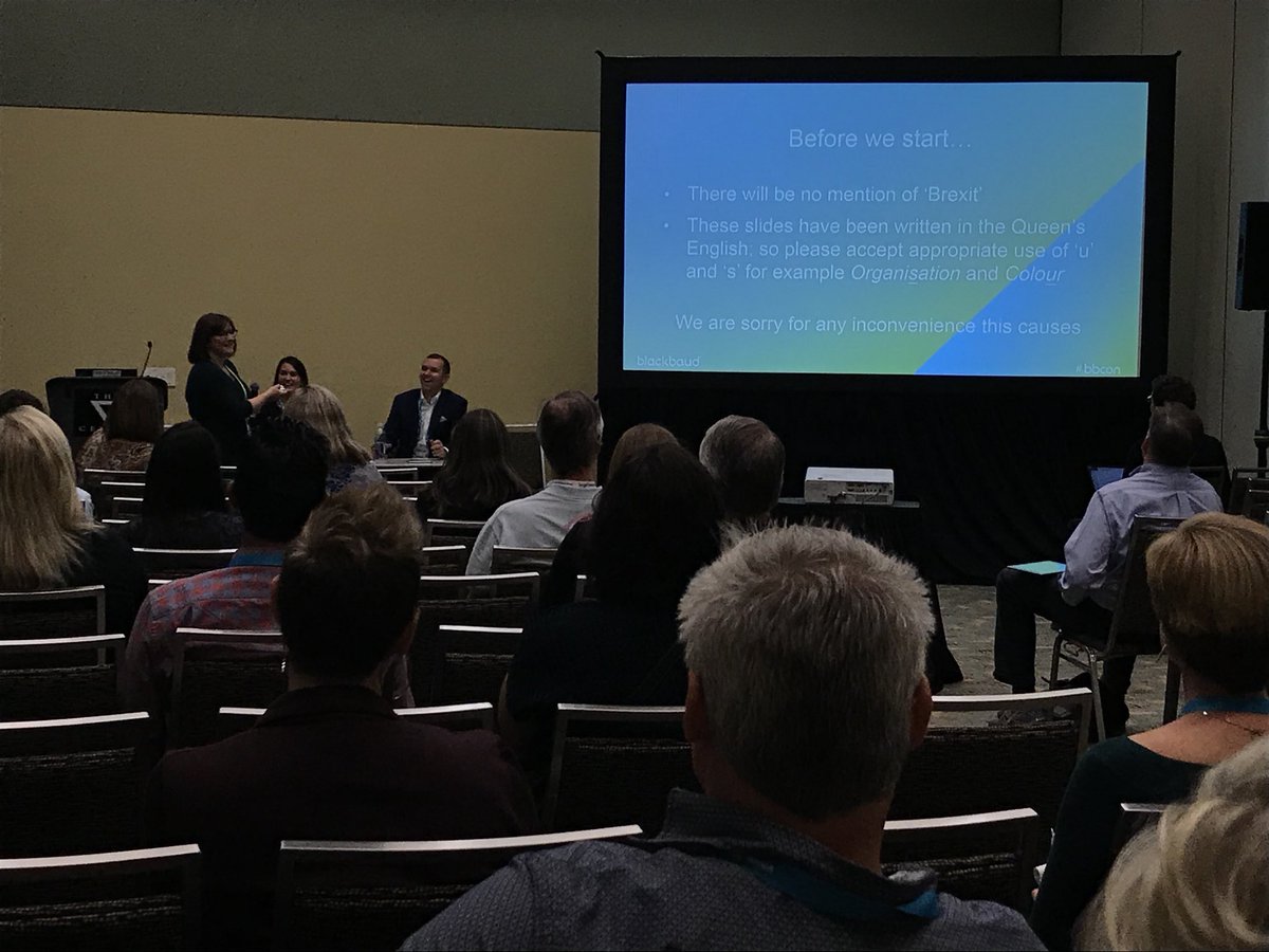 casperharratt's tweet photo. Collette entertaining the fans with some British digital disruption #bbcon https://t.co/7PZ0BjXPCx