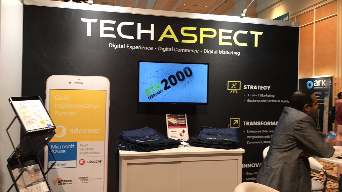 TADigitalInc's tweet image. Visit @TechAspect at #SitecoreSYM Booth #513 and learn more about our demos on #SitecoreBot #CoveoBot and #SitecoreCommerce.