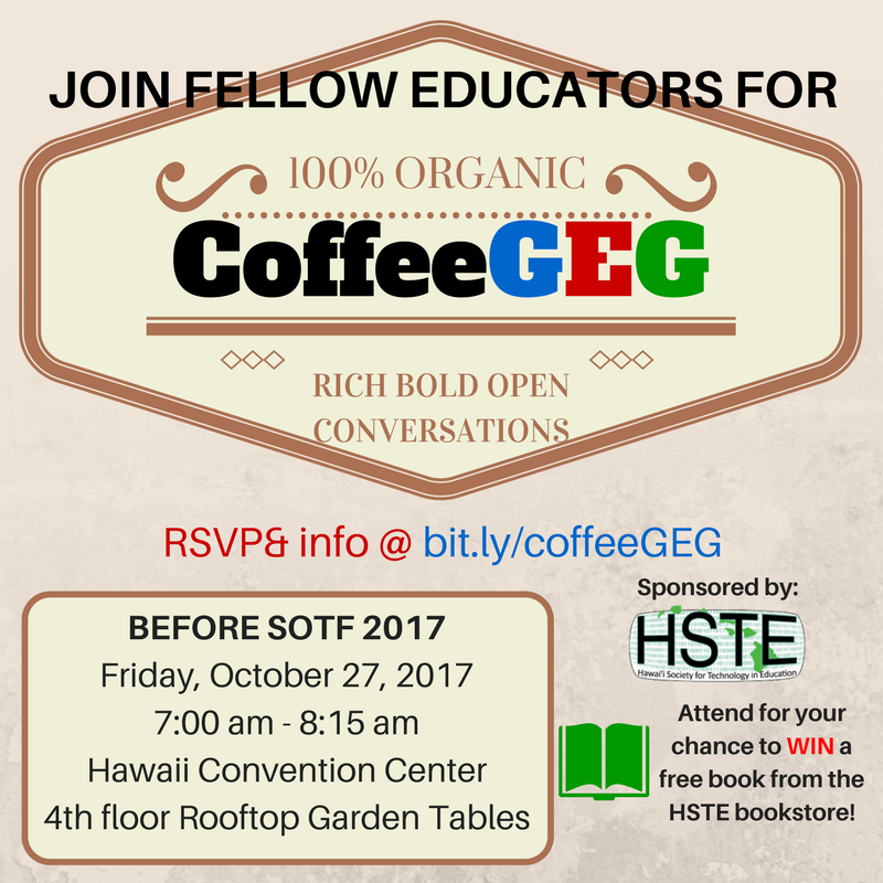 HSTEorg's tweet photo. Get early start at #SOTF17! Networking unconference #CoffeeGEG
10/27 7am-815 Lvl 4 Rooftop Garden Win #HSTE prizes! https://t.co/OPTQoDI1ch https://t.co/nWmvmiejCT
