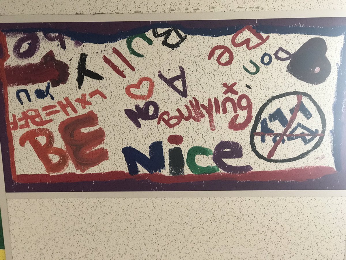 RichardAllenPCS's tweet photo. The lobby ceiling of #RAPCS is being updated with artistic tiles designed by our staff & students. One tile highlights bullying in school. https://t.co/7cLoEwnbG6