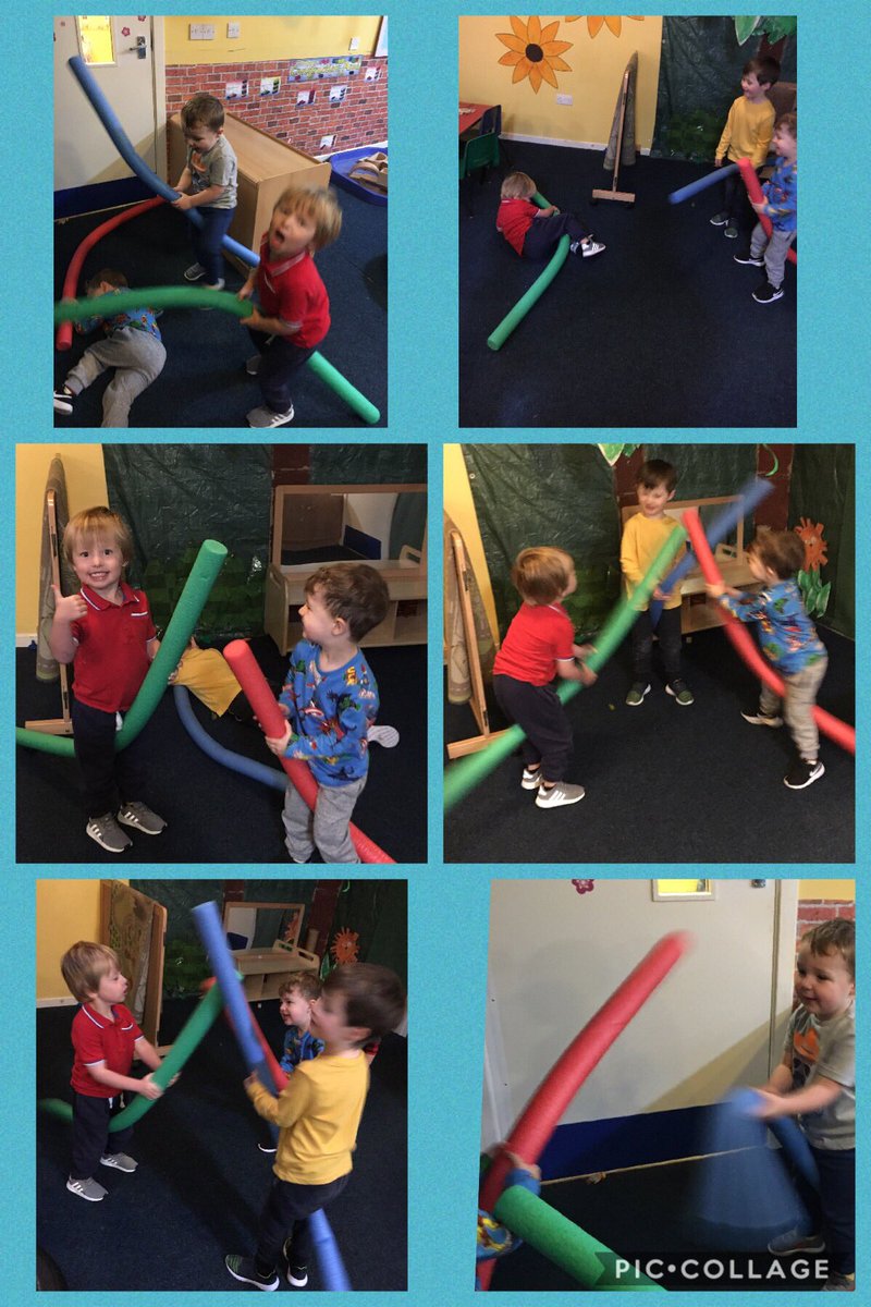 EFInverkip's tweet photo. We chose to be knights using the pool noodles as our horses and lances #imagination #creative #riskyplay https://t.co/V0YuUdir9S