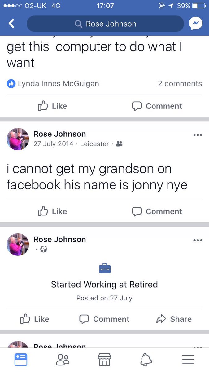 Jonnynye9's tweet photo. Was looking through my Nans Facebook the other day and screenshotted some of her highlights. Enjoy https://t.co/6tdKQ7GYKE
