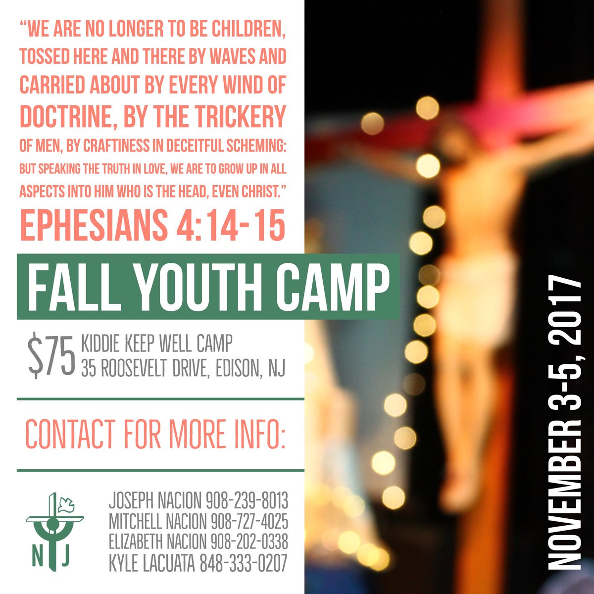 cfcyouthnj's tweet photo. Registration DEADLINE is THIS SATURDAY, 11:59!! Keep inviting! Link in our bio! Eph4:14-15 #cfcynj #fallcamp2017 #missionREACH https://t.co/HNTVVFq0PZ