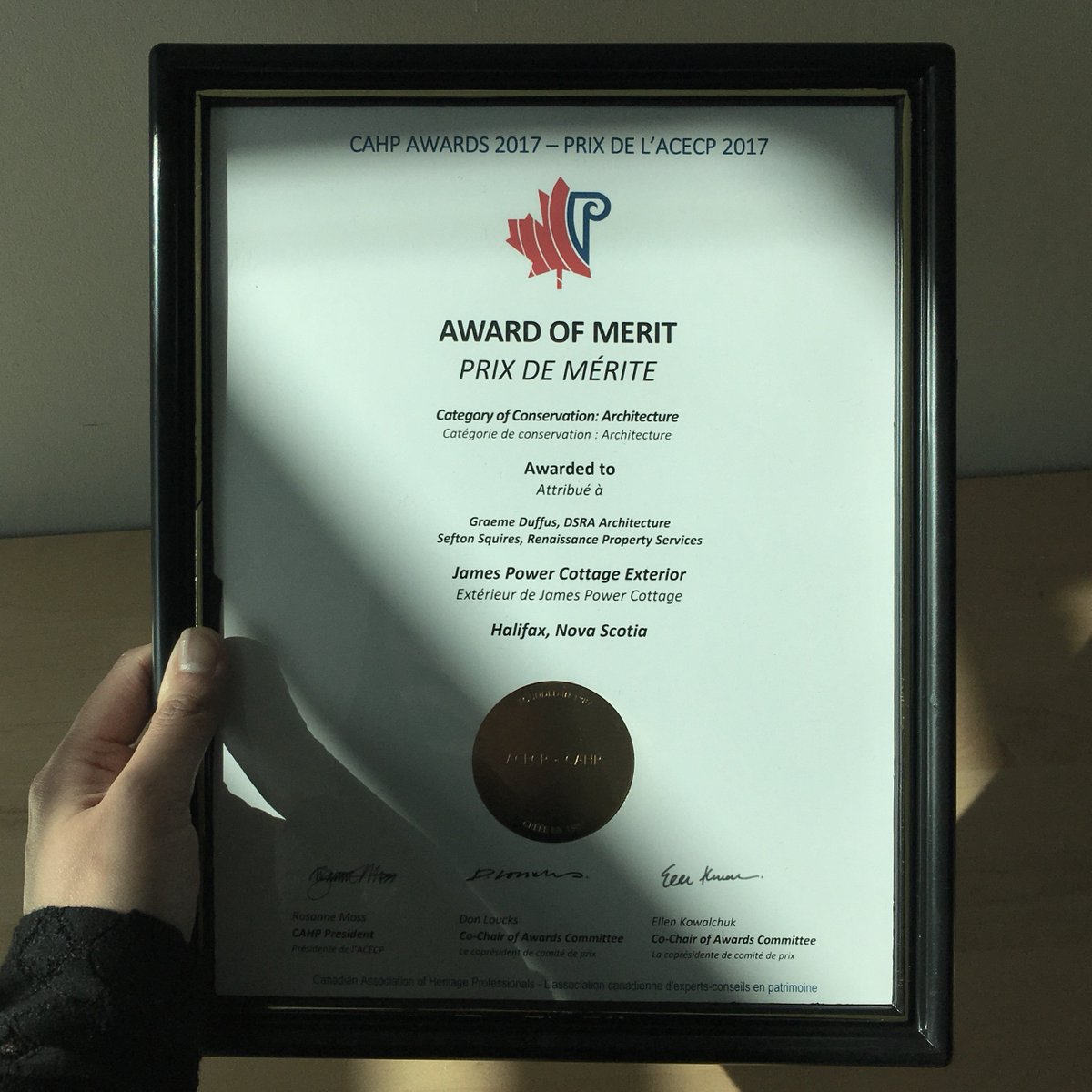 So pleased to share that the restoration of Power Cottage has won a 2017 Award of Merit by <a href="/cahpacecp/">CAHP-ACECP</a>! Sketch by Andy Lynch. #halifax