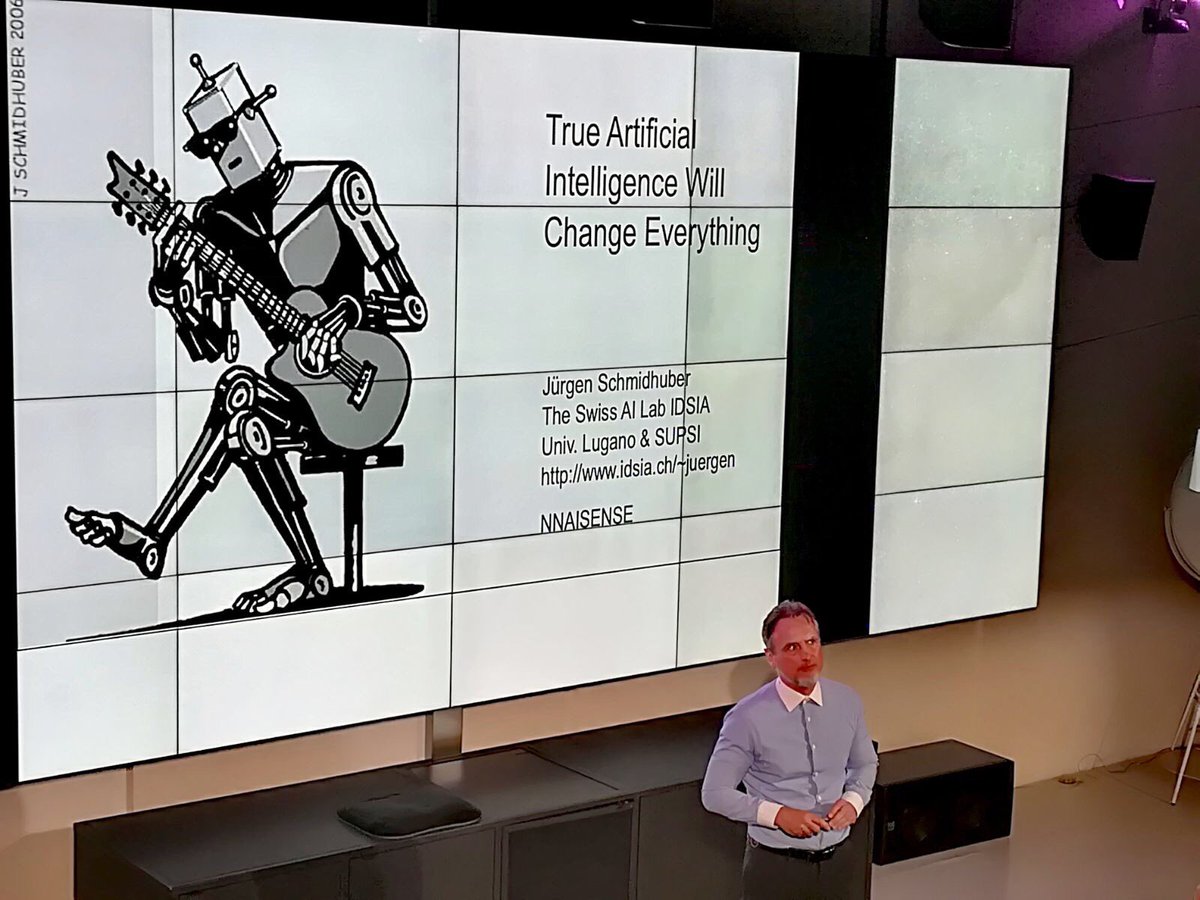 TechTourHQ's tweet photo. Prof. Schmidhuber @NNAISENSE on how true #AI will change human civilisation #DTSL17 #deeptech https://t.co/URYePNTtOI