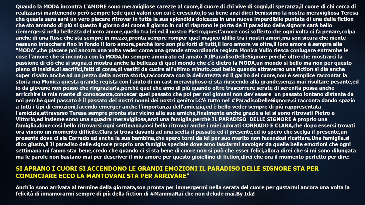 PanariellinaIda's tweet photo. @AuroraTvBanijay @AleTersigniOF @AndreaOsvart @marcobonini0 @MazzieriSilvia @Cacciatoreloren @ParadisoSignore #IPDS2 ProntaEmozionarβ€@RaiUno https://t.co/yVX7gAsnvE