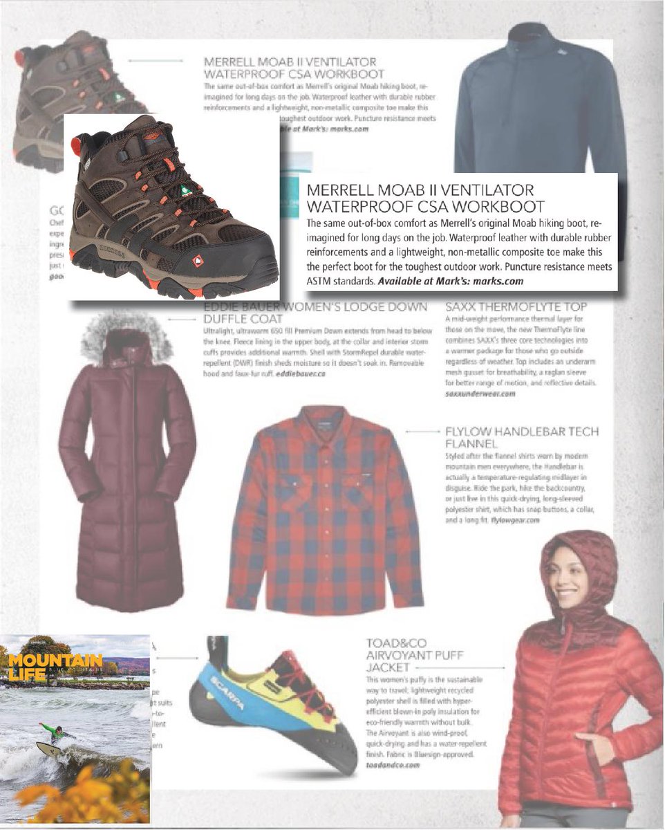 EGPR_Tweets's tweet image. Check out the latest issue of @MtnLifeMedia featuring @MerrellCanada's #Work collection available at @MarksCanada #MerrellCanada