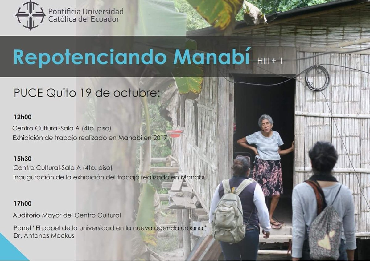 PUCE_Ecuador's tweet photo. REPOTENCIANDO MANABÍ 
Fecha: jueves 19 de octubre de 2017
Lugar: PUCE QUITO

¡TE ESPERAMOS! https://t.co/Qbvxz0zViY