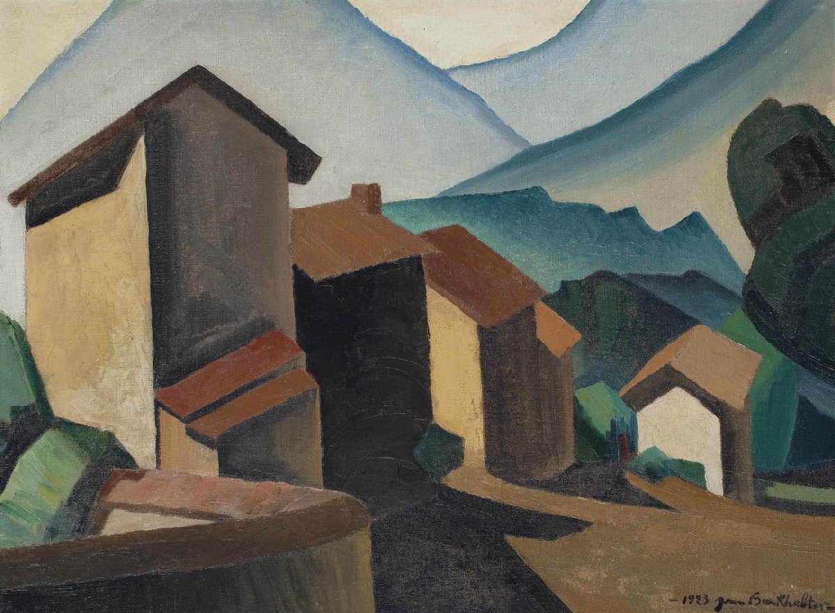 rh_pateline's tweet image. Paysage de Pont de Claix, Dauphiné, 1923. Collection privée.