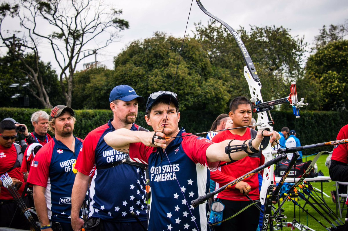 Team USA recurve men take on team rounds at #WAC2017! Follow at worldarchery.org 🇺🇸