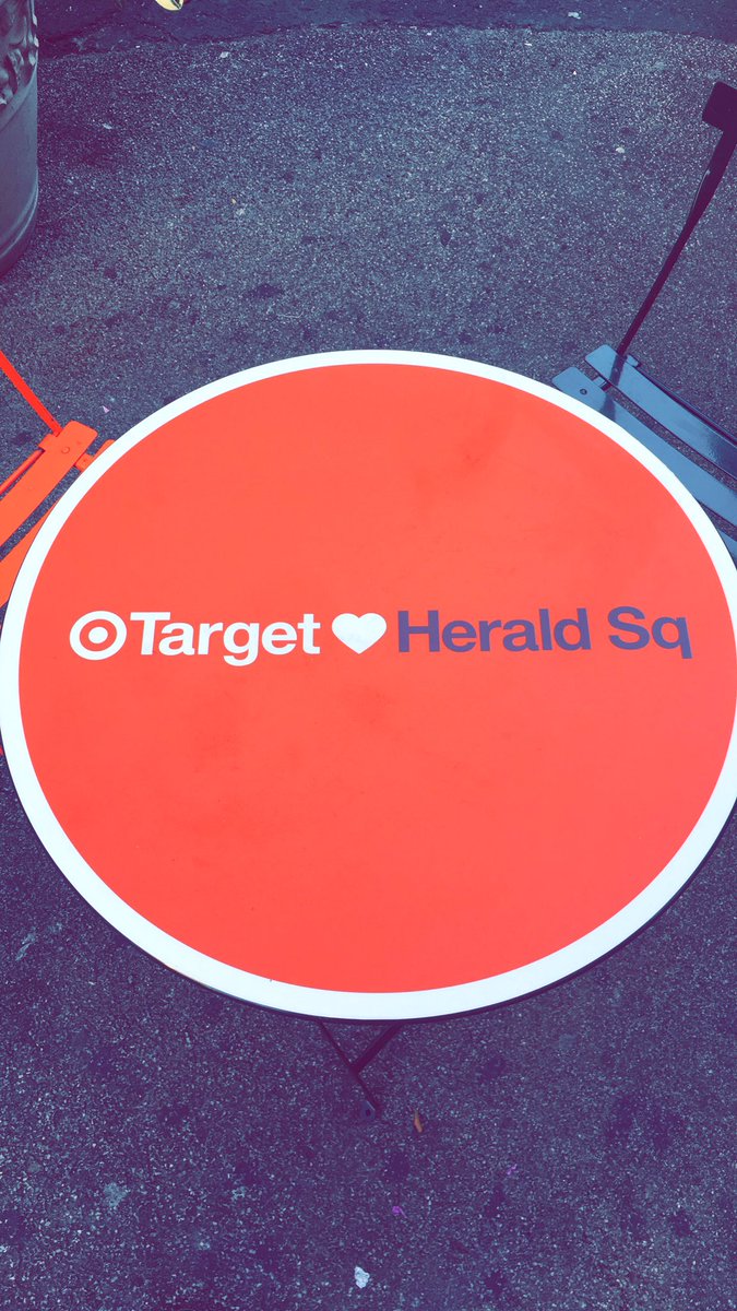 Crushing it Target, at #GreeleySquare - Tables and chairs decorated to show some ❤️ to the Herald Square community! <a href="/Target/">Target</a> <a href="/TargetNews/">Target News</a>