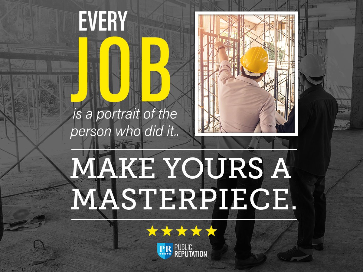 PublicRep's tweet photo. That trivial piece of work for a client or a part in a flawless delivery, you own that success; be proud of your work!  #ReputationMatters https://t.co/lK3gow77aT