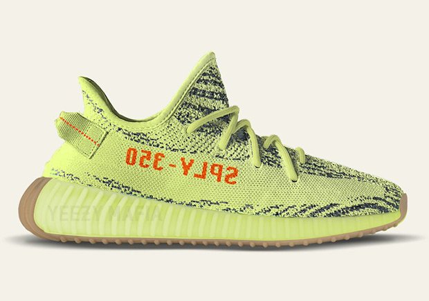 SneakerNews's tweet photo. Semi Frozen Yellow Yeezys are "the most limited 350 v2 ever" and now feature gum soles... https://t.co/VirZRDH1oT https://t.co/JdXi3Ay3ai