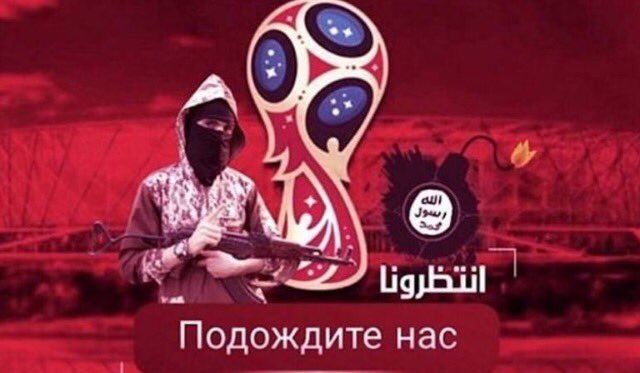 pablolejder's tweet photo. El grupo terrorista ISIS lanzó a través de una imagen su primera amenaza contra el Mundial de Rusia 2018. https://t.co/anRsAVtcpq