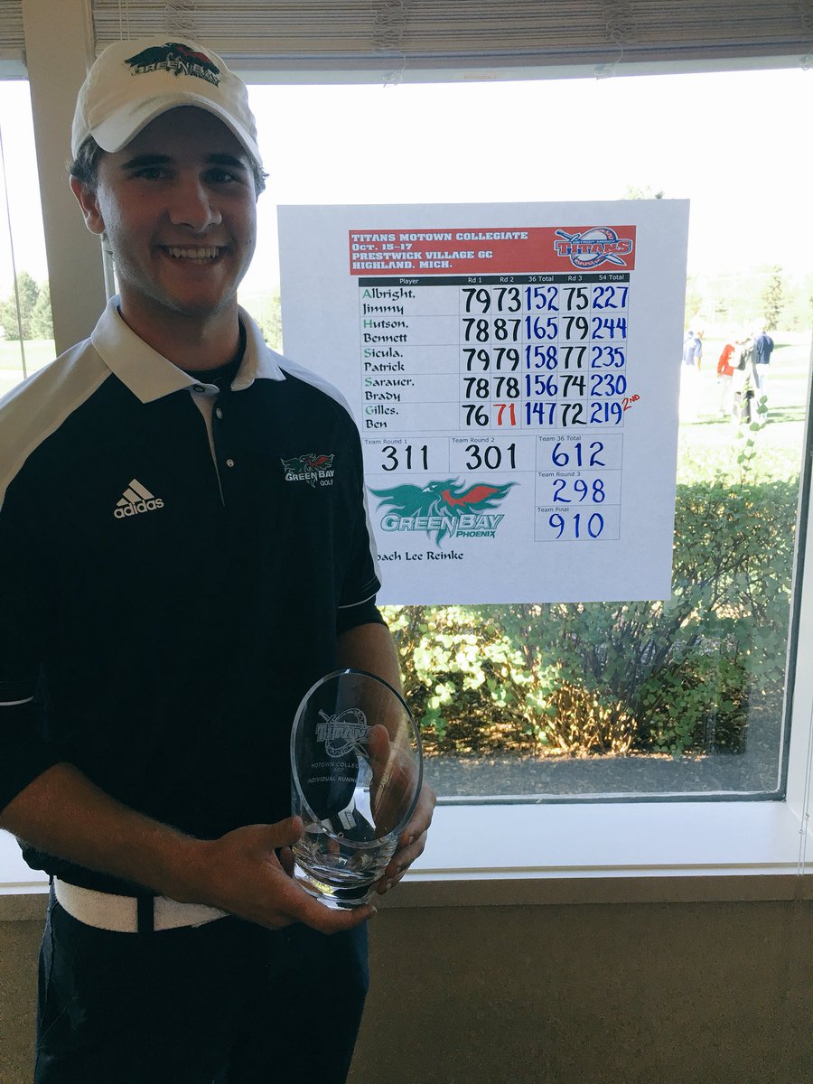 GBPhoenix's tweet photo. Congrats to @GBPhoenixMGolf Ben Gilles on his 2️⃣nd place finish at the Titans Motown Collegiate! 🥈⛳️ https://t.co/iz8WGhATbf