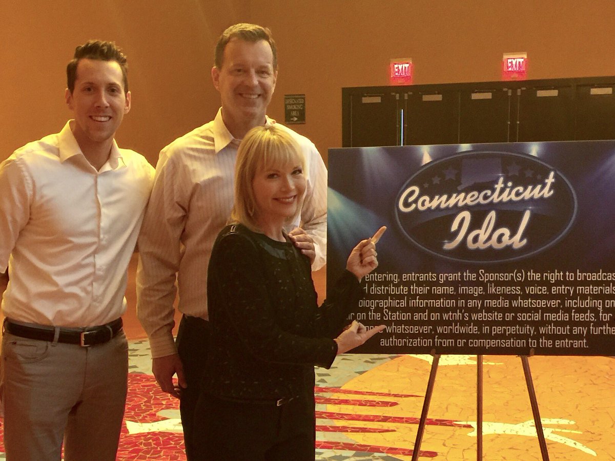 AnneCraig8's tweet photo. Looking for the next @AmericanIdol first stop @MoheganSun as @WTNH winner of #CTIdol @RyanKristafer @JPPierson. So fun to be a judge! https://t.co/EwGZLrVhhn