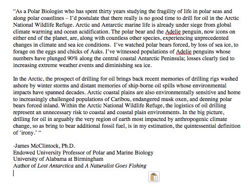 KShonesyUAB's tweet photo. .@politico Polar expert @JiminAntarctica available for comments re: GOP plan for oil &amp; gas drilling in Alaska’s Arctic Natl Wildlife Refuge: https://t.co/SES2qVwz3R