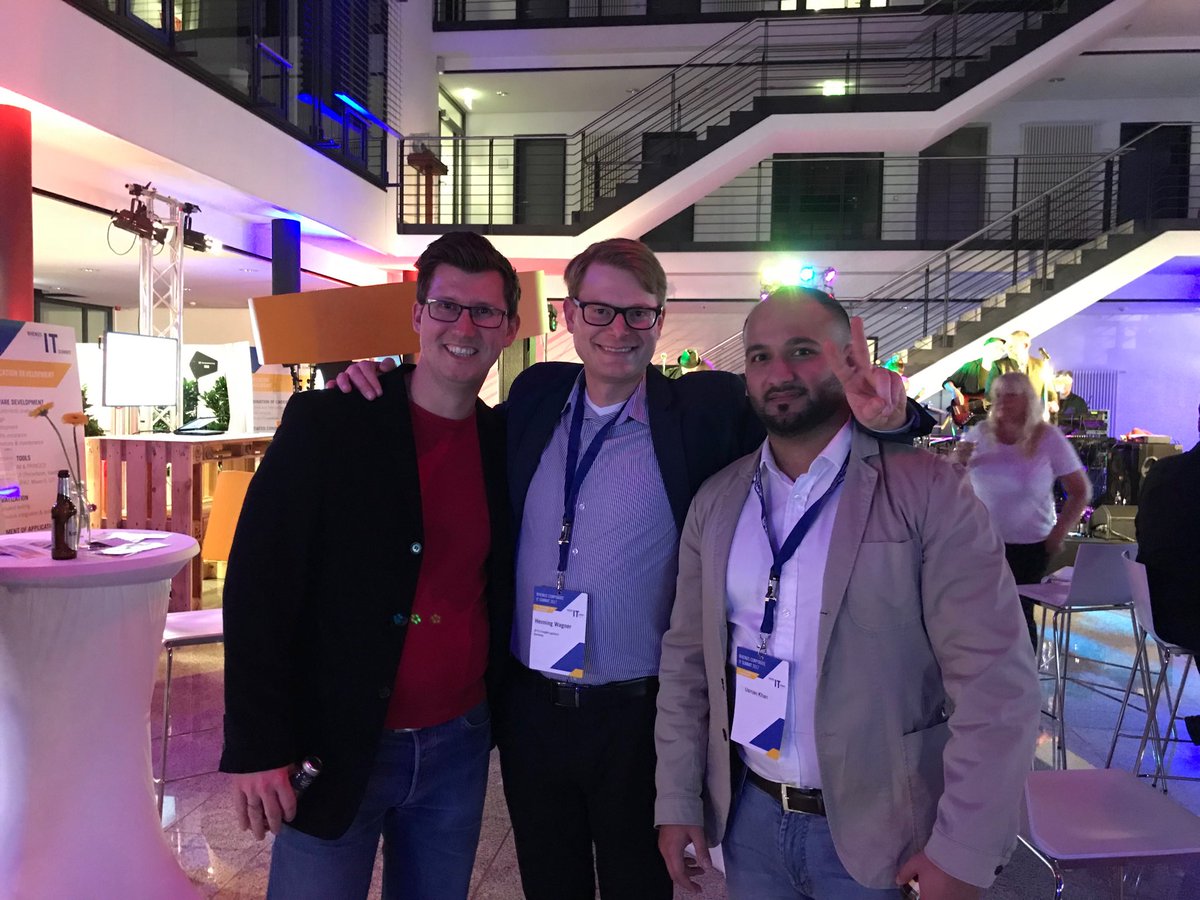 Rh3v0's tweet photo. Usman, Ulf &amp; @hewagner kicking the Corp. IT Summit ‘17
#Innovations https://t.co/sTFIQxAt13