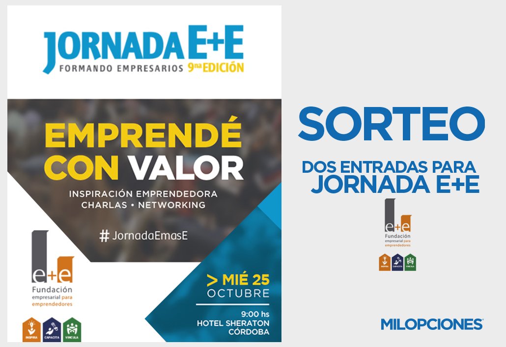 fundacionEmasE's tweet photo. 📢 @MILOPCIONES ¡Sortea 2 pares de entradas para la #JornadaEmasE. 
👉Ingresá a la nota https://t.co/3TKFE7sstB para participar! https://t.co/8zMGewByUE