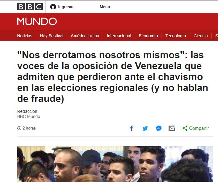 jmkarg's tweet photo. Es de locos: mientras voces de la derecha venezolana ya admiten la derrota, doce países exigen una auditoría...¡que el gobierno ya pidió! https://t.co/Byf1rO4iGW