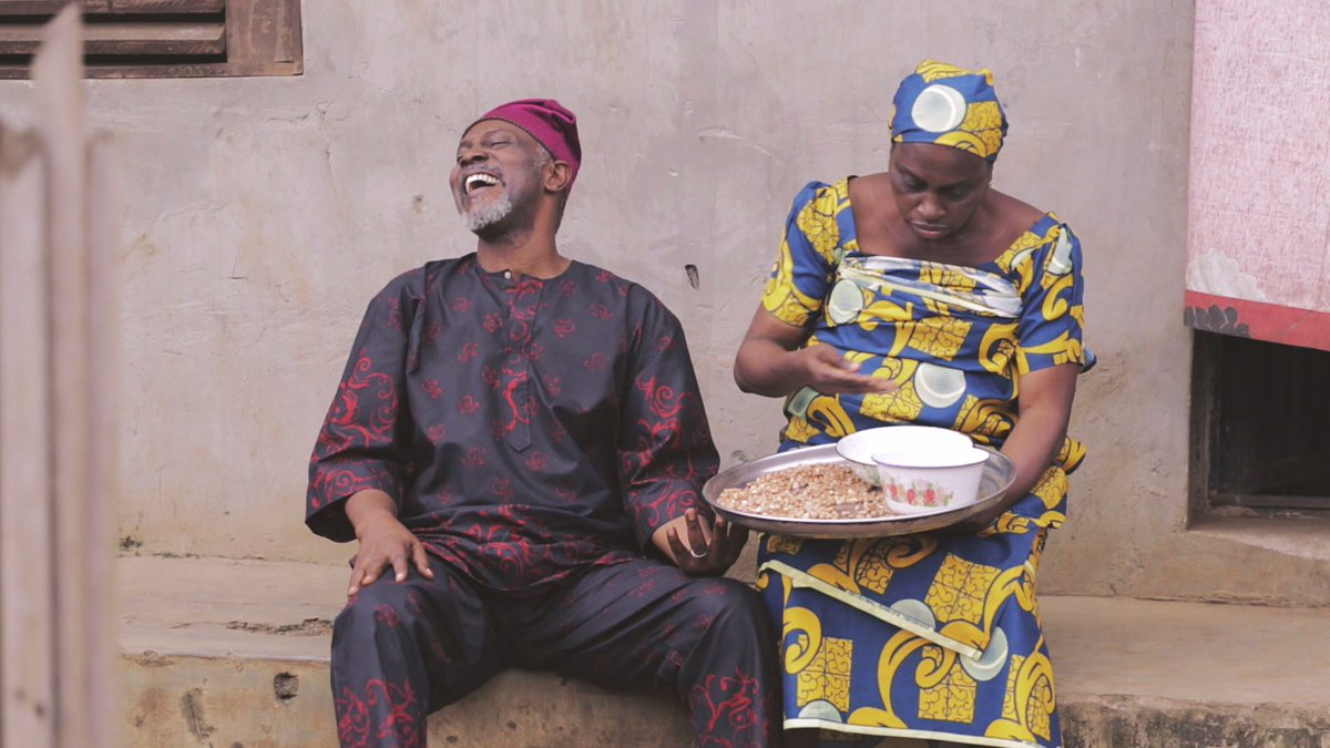 africamagictv's tweet photo. Iya Oviyon: "Daddy Love, you no get work again?" That's what happens when cupid strikes Iya. #ChillingWithBae #AMJemeji https://t.co/W6Kbz29tE6 https://t.co/Oxi1U8Fhxe