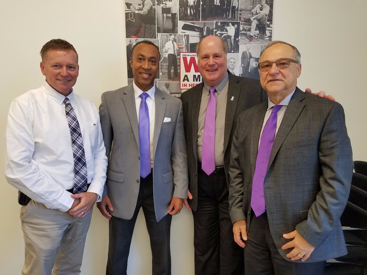 CFJCT's tweet photo. Thanks @MarkAntonini, @MonroeCTPolice Chief John Salvatore, Easton Chief Tim Shaw, FBI's Charles Grady 4 observing #PurpleTieTuesday https://t.co/hq4QMB9oK0
