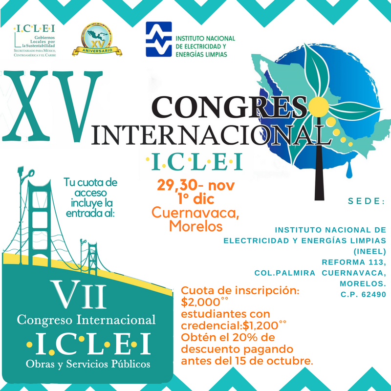 accion_local's tweet photo. Te invitamos al #XVCongresoICLEI este año estaremos en Cuernavaca #MorelosEstaDePie informes y registro con: lissette.hernandez@iclei.org 😀 https://t.co/gOddUBc41r