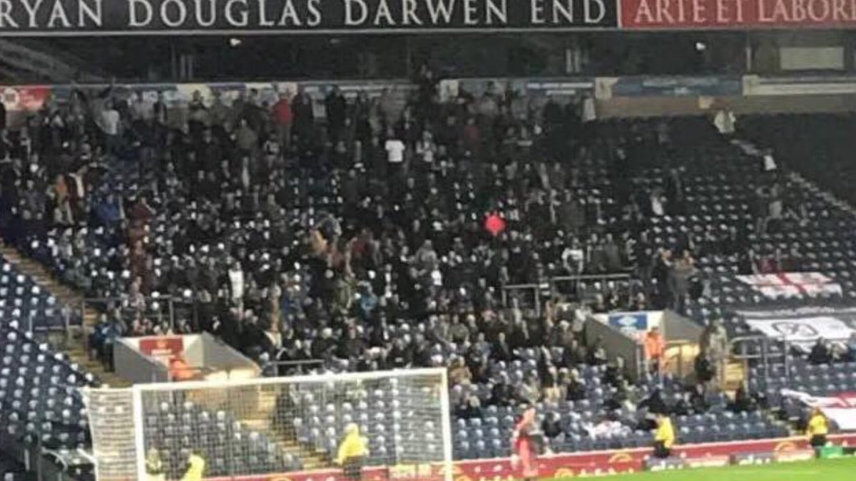 giftidea01's tweet photo. Plymouth fans at Blackburn tonight, a 600 mile 10 hour round trip on a Tuesday night 

Retweet to show your respect 👏👏 https://t.co/jXm0wThzqd