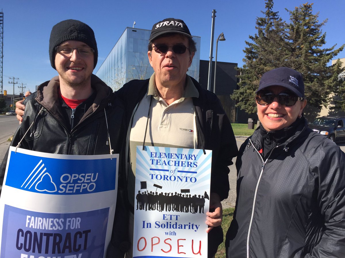 emwallace's tweet photo. The @ElemTeachersTO #StandWithFaculty for #aBetterPlan Together we are stronger. @OPSEU @CAATfaculty #Local558 #Solidarity https://t.co/GX3hQ6Gc4u