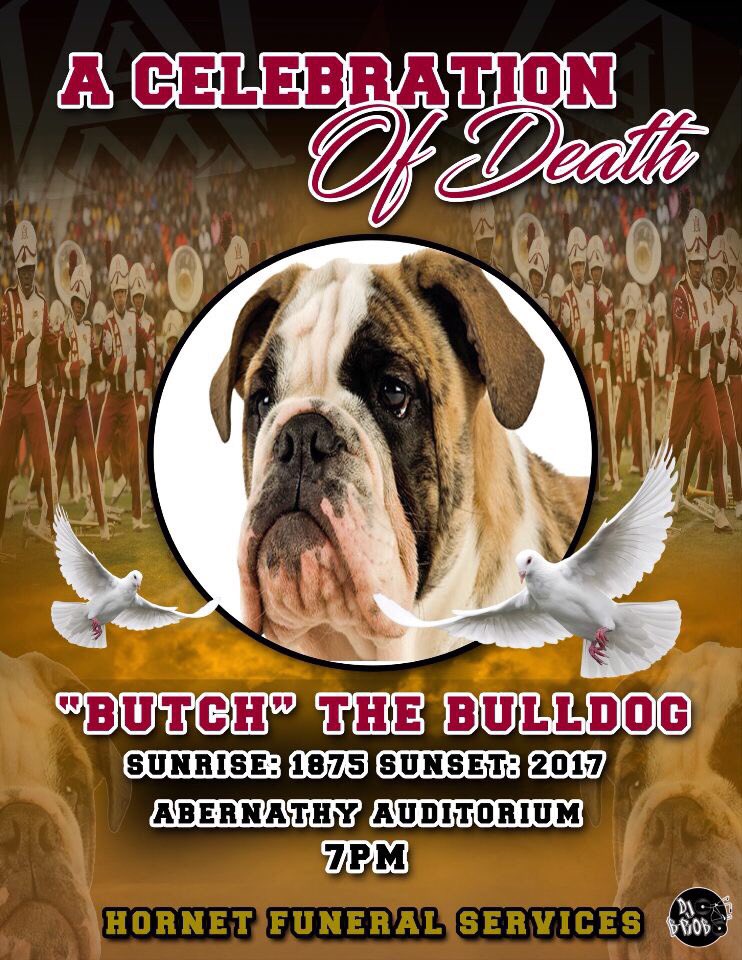 __NoJustTerry's tweet photo. Uhooohhhhh 🙈 ITS ABOUT THAT TIME THAT WE BURY “ Butch the Bulldog “ on Tomorrow at 7PM in Abernathy . BE THERE EARLY‼️#myASU #AAMWho https://t.co/knJfrbV92a